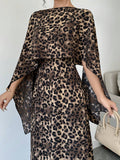  | SHEIN Raffinéa Women Leopard Print Hooded Cape Dress Maxi Women Outfit | Dress | Shein | OneHub