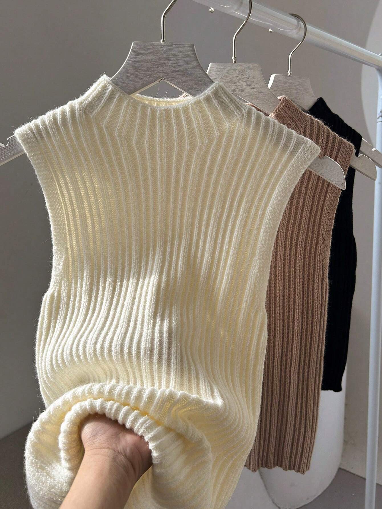  | SHEIN Relaxiva 3pcs/Set New Fashion Stretchy Casual Knit Turtleneck Sweater Top Undershirt Set | Sweater | Shein | OneHub