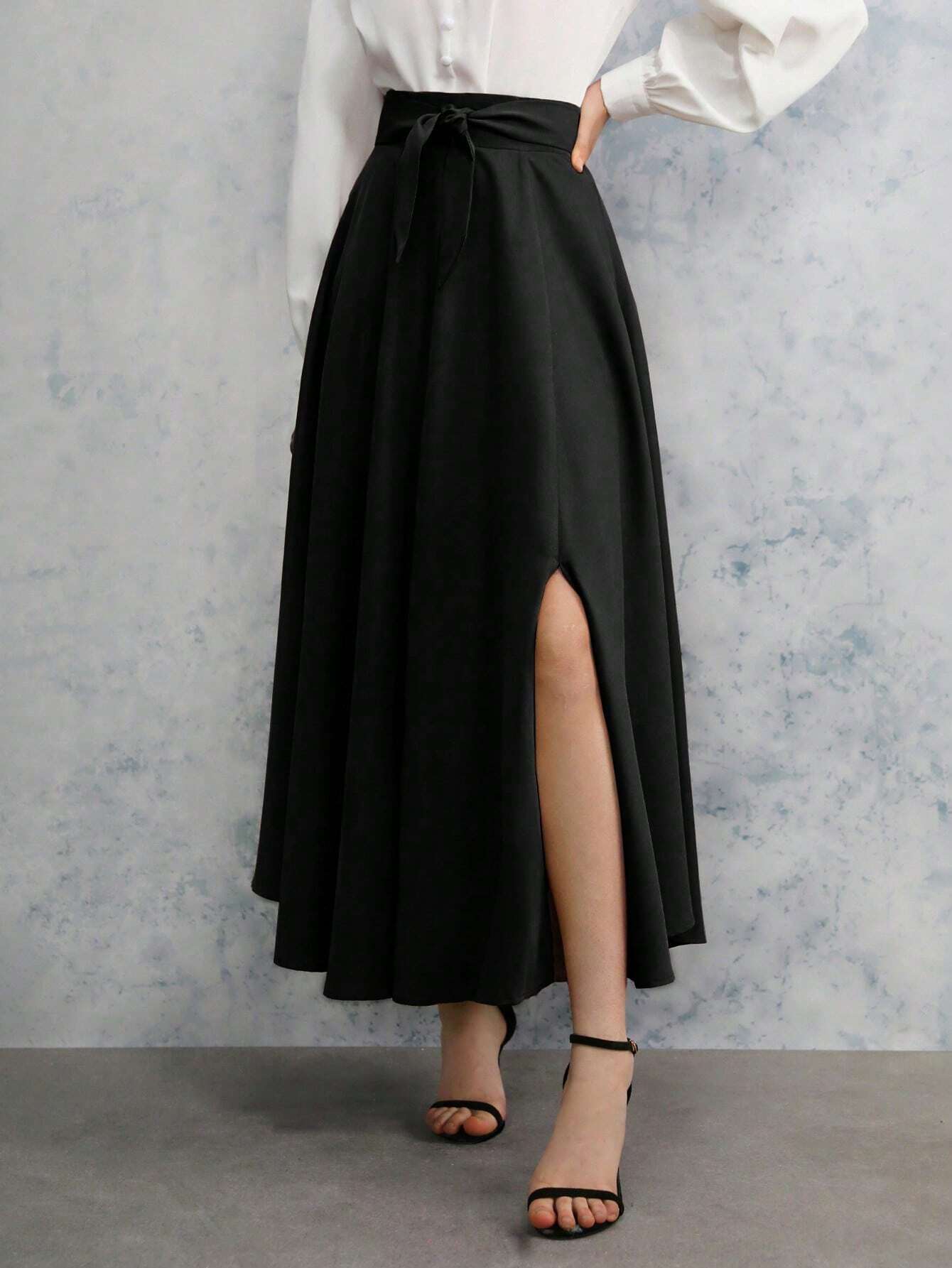  | SHEIN Relaxiva Women's Tie-Front High Slit Skirt | Skirt | Shein | OneHub