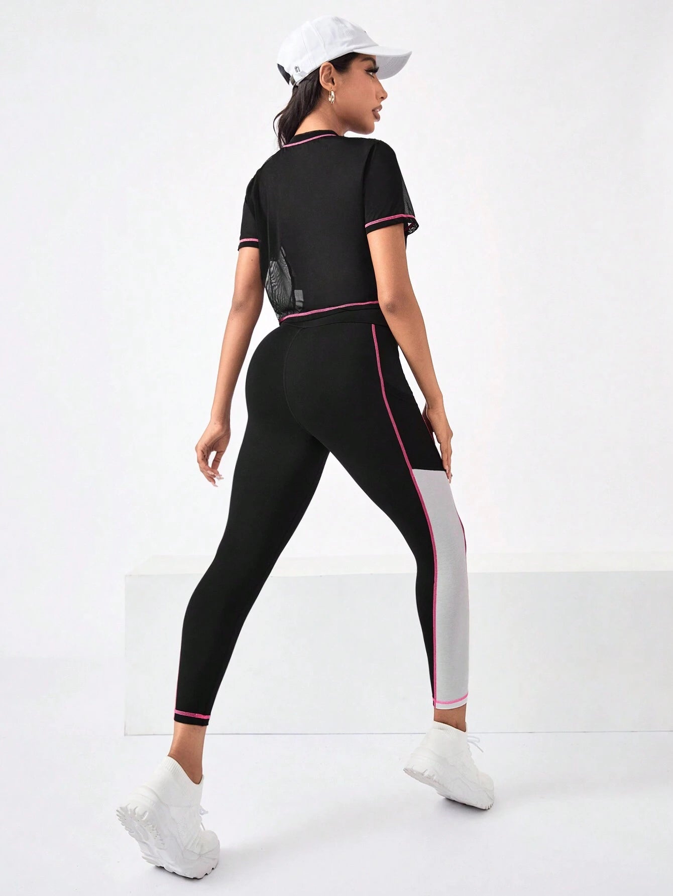  | SHEIN Running Colorblock Sports Tee & Phone Pocket Side Leggings | Leggings | Shein | OneHub