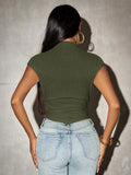  | SHEIN SXY Women Solid Color Asymmetrical Hem Knit Top | Top | Shein | OneHub
