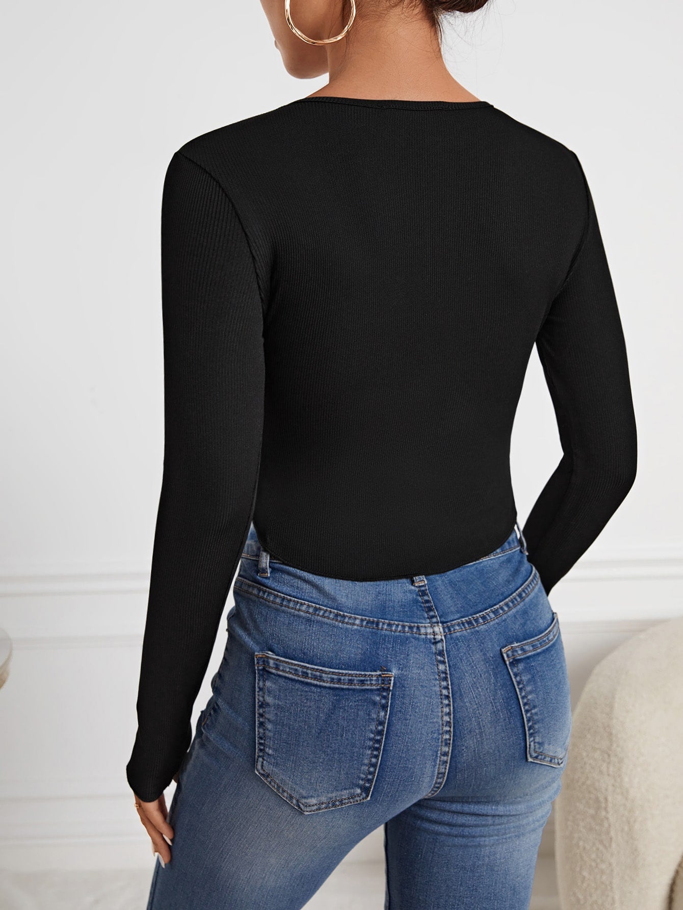  | SHEIN SXY Zip Up Seam Detail Hanky Hem Tee | Top | Shein | OneHub