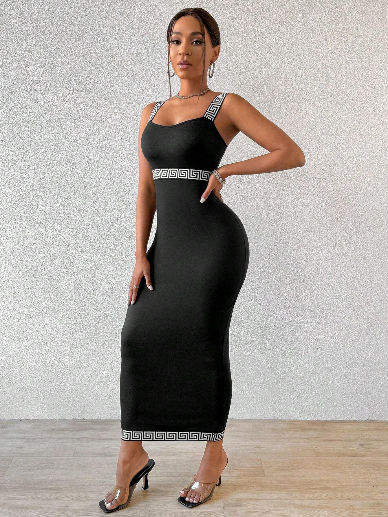  | SHEIN Slayr Ladies' Greek Fret Print Dress | Dress | Shein | OneHub