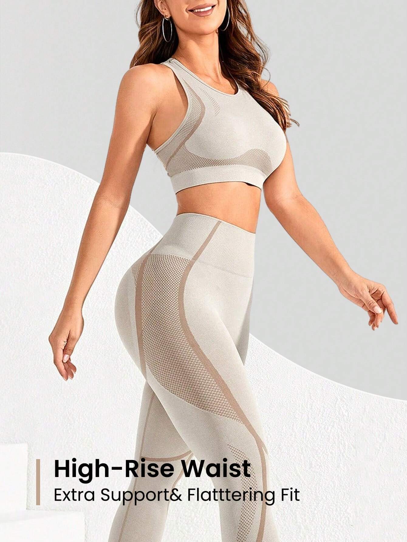  | SHEIN Sport Seamluxe Seamless High Stretch Racer Back Sports Set workout set | Sports Leggings | Shein | OneHub