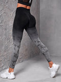 SHEIN Sport Studio SHEIN Ombre & Random Print Yoga Leggings Seamless High Stretch Tummy Control Sports Tights