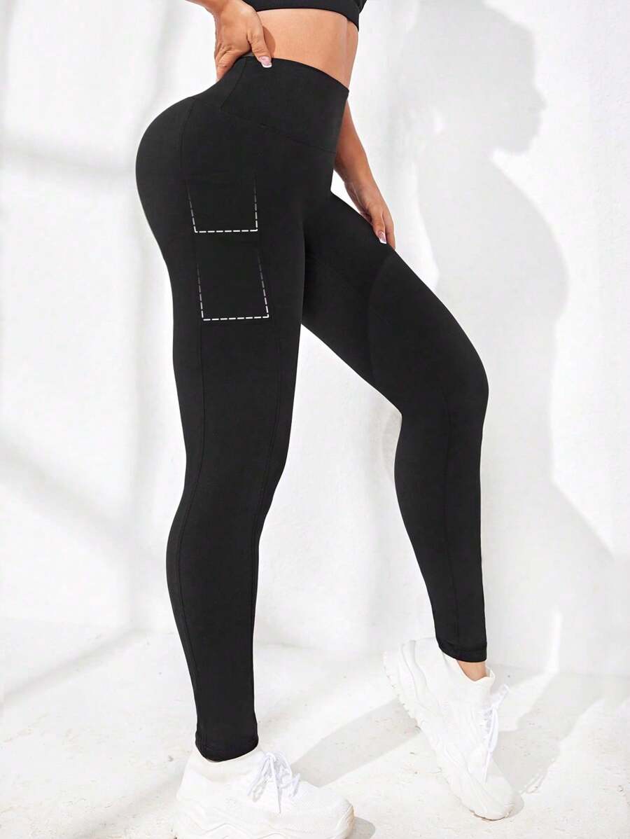  | SHEIN Sport Studio Phone Pocket Side Tummy Control Sports Leggings | Sports Leggings | Shein | OneHub