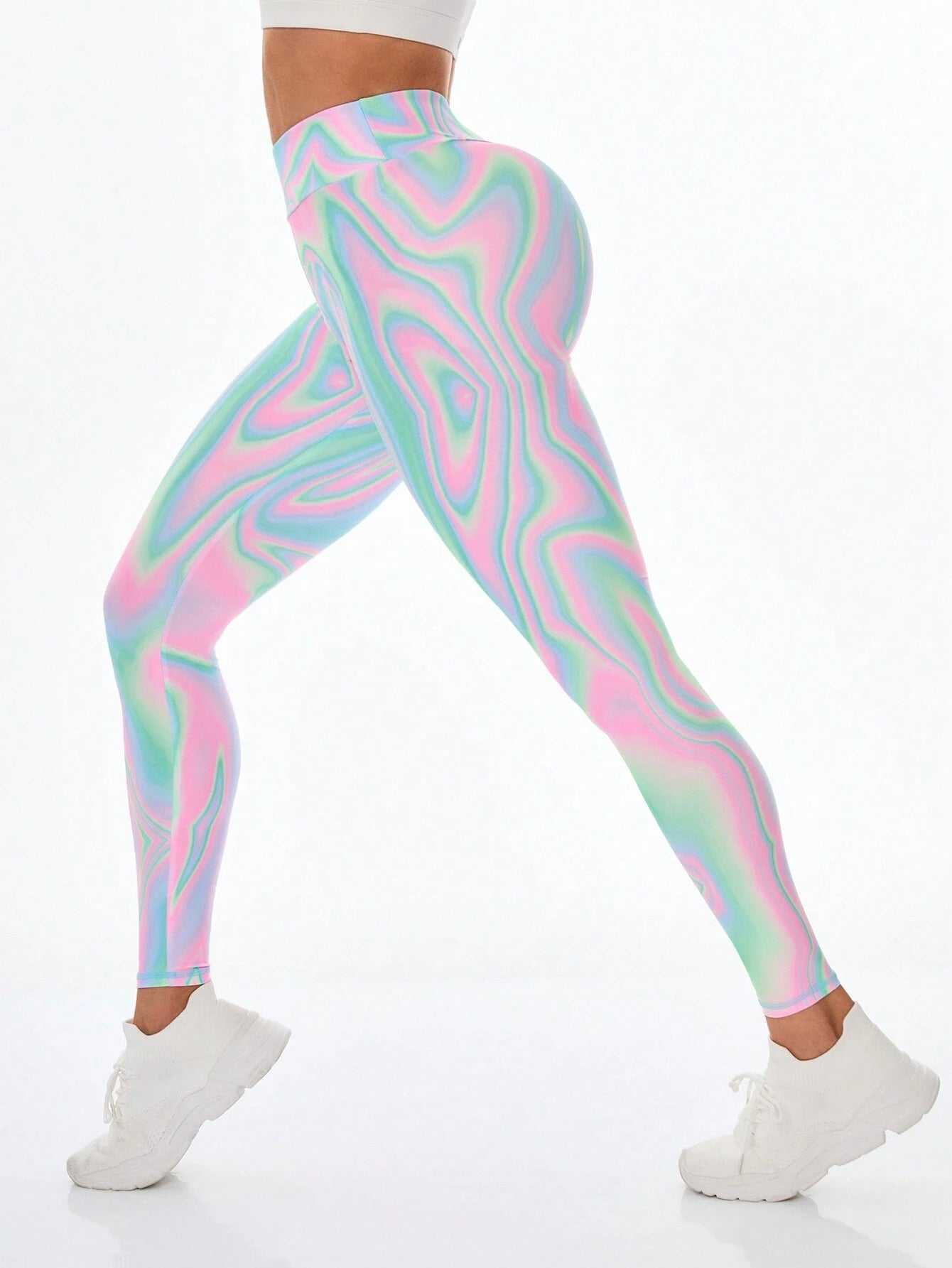  | SHEIN Sport Studio Printed Women's Leggings For Outerwear, Slimming And Elastic High Waist Sports Tights | Sports Leggings | Shein | OneHub