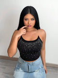  | SHEIN Unity Rhinestone Detail Crop Tank Top | Top | Shein | OneHub