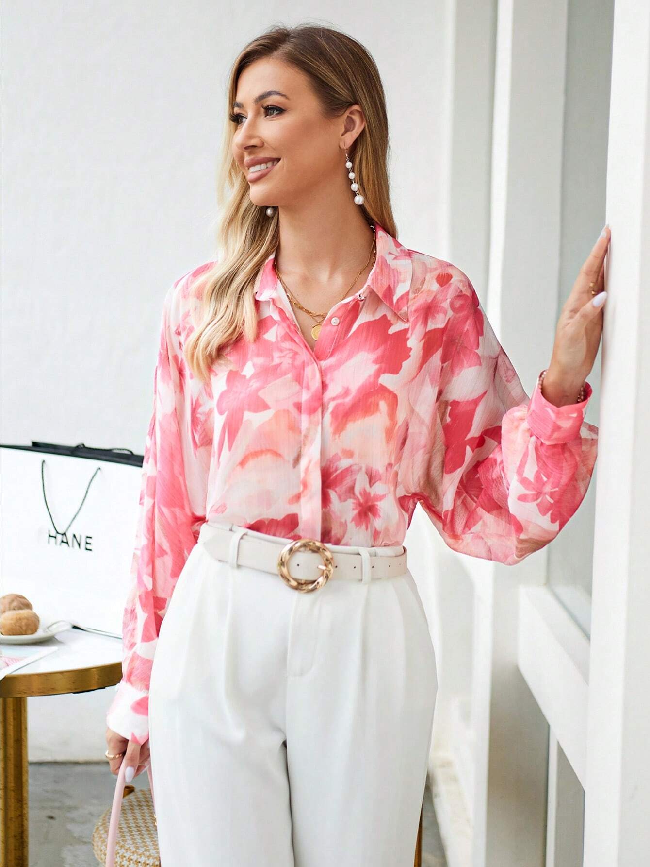  | SHEIN VCAY Floral Print Hidden Button Shirt | Shirt | Shein | OneHub
