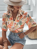  | SHEIN VCAY Leaves Print Crop Shirt | Shirt | Shein | OneHub
