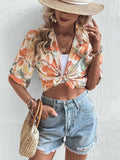  | SHEIN VCAY Leaves Print Crop Shirt | Shirt | Shein | OneHub