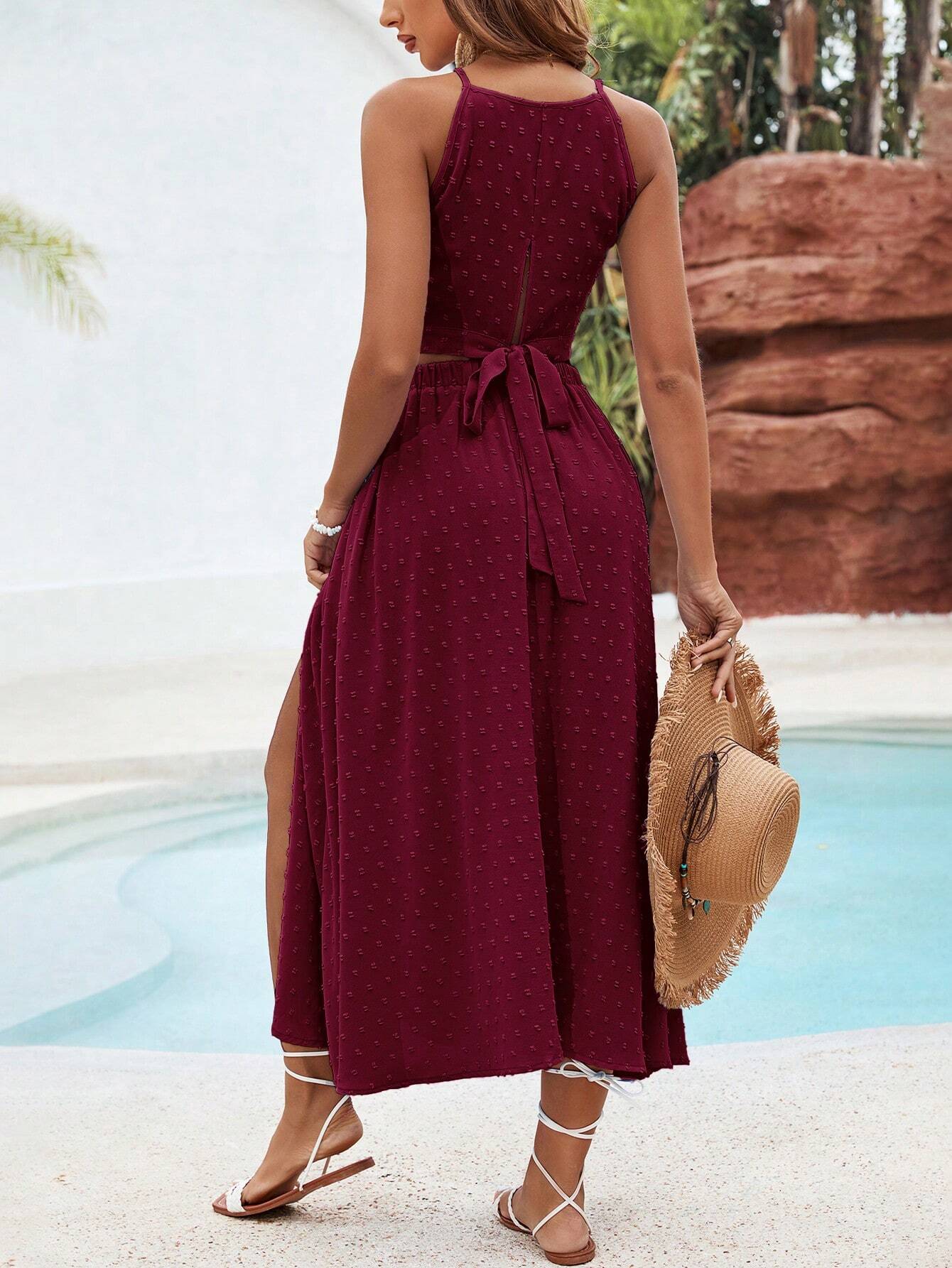  | SHEIN VCAY Solid Color Texture Casual Two Piece Beach Set For Vacation | Dress | Shein | OneHub