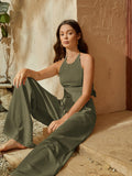  | SHEIN VCAY Tie Back Backless Halter Top & Wide Leg Pants | Dress | OneHub | OneHub