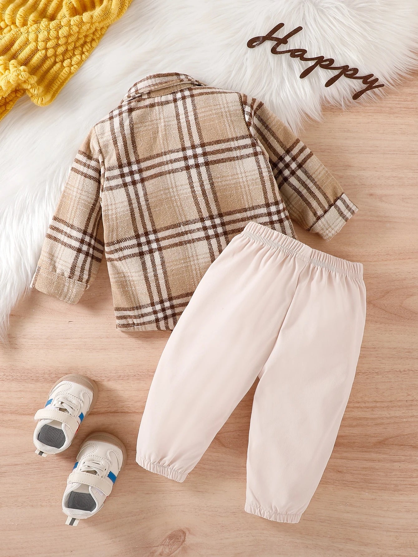  | SHEIN Vintaside Kids Baby Boy Plaid Print Flap Pocket Jacket & Pants Without Tee | Dress | Shein | OneHub