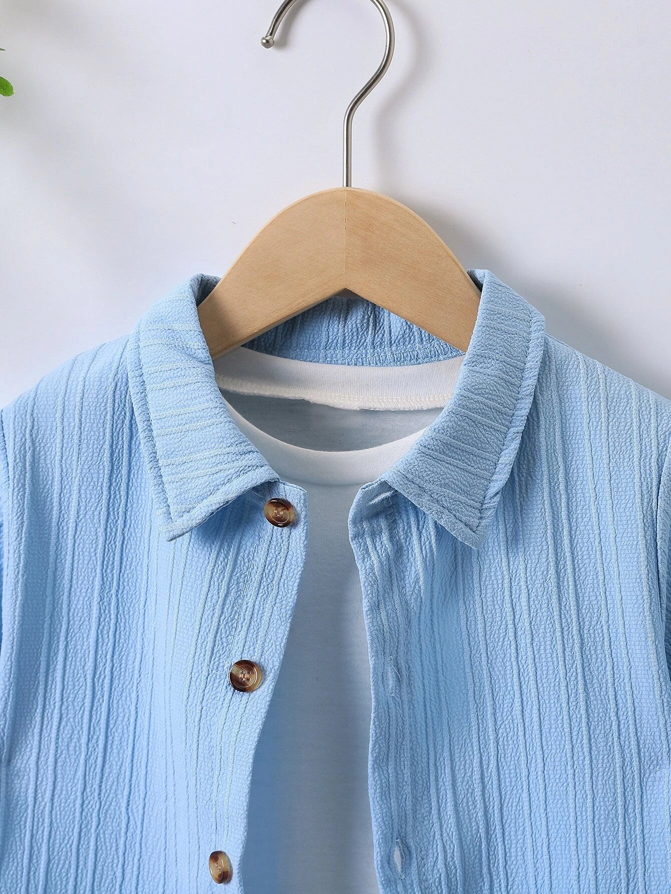  | SHEIN Young Boy Solid Button Front Shirt & Shorts Without Tee | Dress | Shein | OneHub