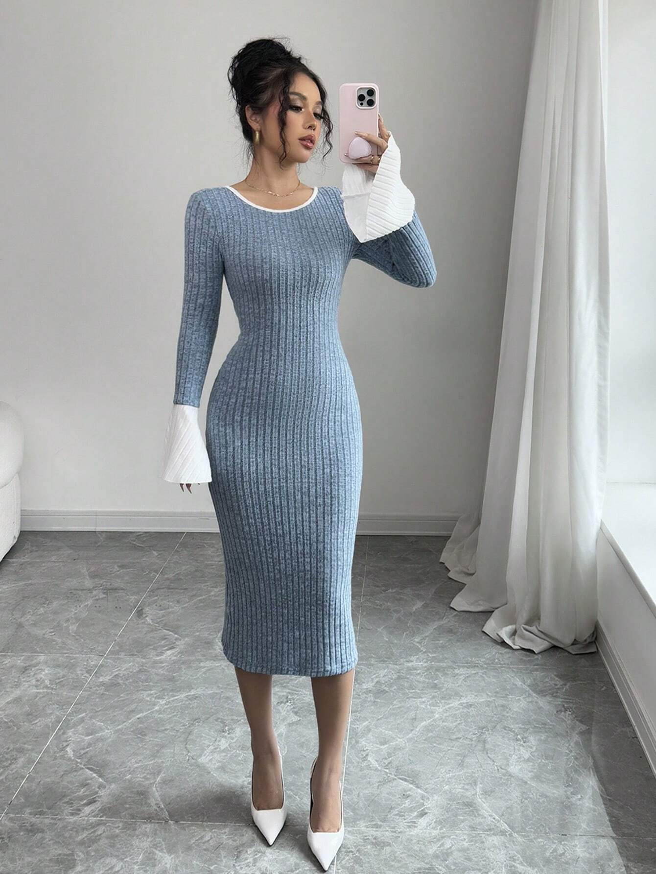  | SHEIN Selianne Elegant Sexy Open Back Bowknot Fitted Dress, Autumn/Winter Fall Cloth For Women | Dress | Shein | OneHub