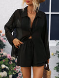 SHEIN Selianne Women's Solid Color Three-Piece Set Fall Cloth For Women