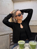 SHEIN Serisse Women's Fashion V-Neck Asymmetrical Lace Hem Cami Top And Round Neck Asymmetrical Lace Hem Long Sleeve Button-Up Cardigan 2 Pieces Set