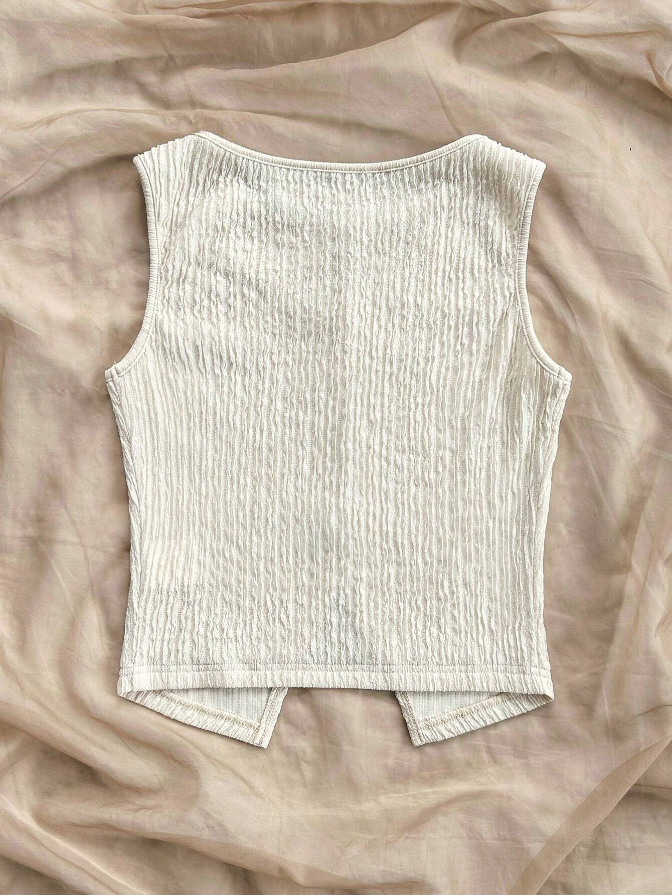  | SHEIN Soleia Women Round Neck Casual Color Block Bowknot Split Back Sleeveless Top | T-shirt | Shein | OneHub