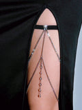 SHEIN Spring And Summer New Style European And American Sexy Thigh Chain Sexy Date Double-Layer Handmade Chain Pendant Elastic Rubber Band Leg Chain Garter Harness