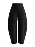 SHEIN Structelle Standard Size Elegant Women's Red Pleated Balloon Pants For Daily Commute, Office, Client Visits, Business Meetings, Afternoon Tea, Shopping, Dates, Art Exhibitions, Art Activities, Friends Gatherings / Light Parties, Family Gatherings