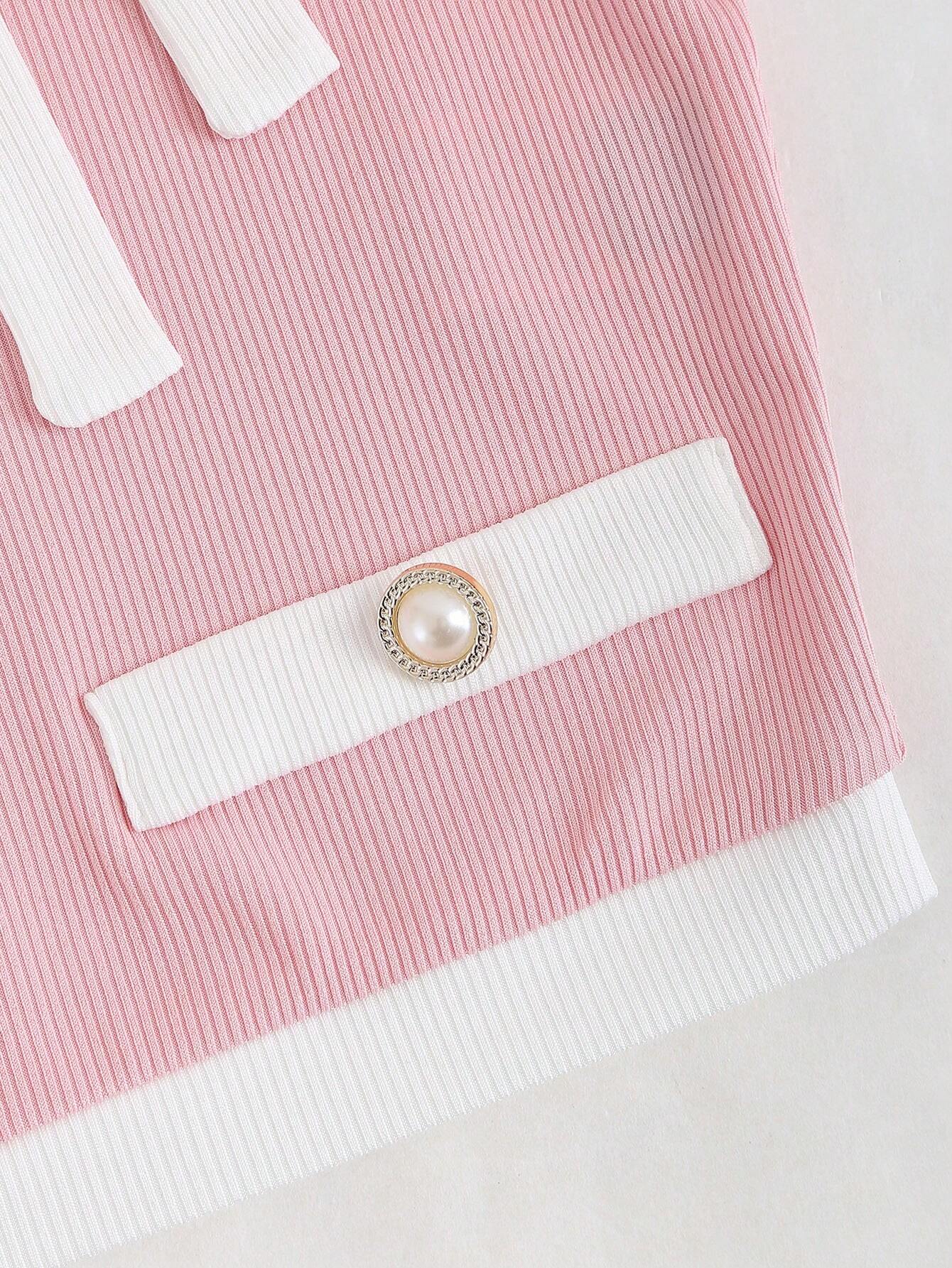  | SHEIN Sweetra Contrast Binding Button Detail Tight Fit T-Shirt For Casual Summer Graphic Tees Women Tops | Tee | Shein | OneHub