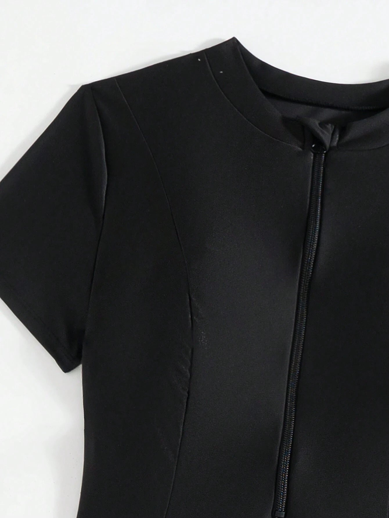  | SHEIN Swim Mulvari 3pcs/Set Women Solid Color Crew Neck Short Sleeve Zipper Burkini Top, Swim Shorts And Mini Skirt Swimsuit, Sports Surfwear SummerArabic Clothing | Lingerie | Shein | OneHub