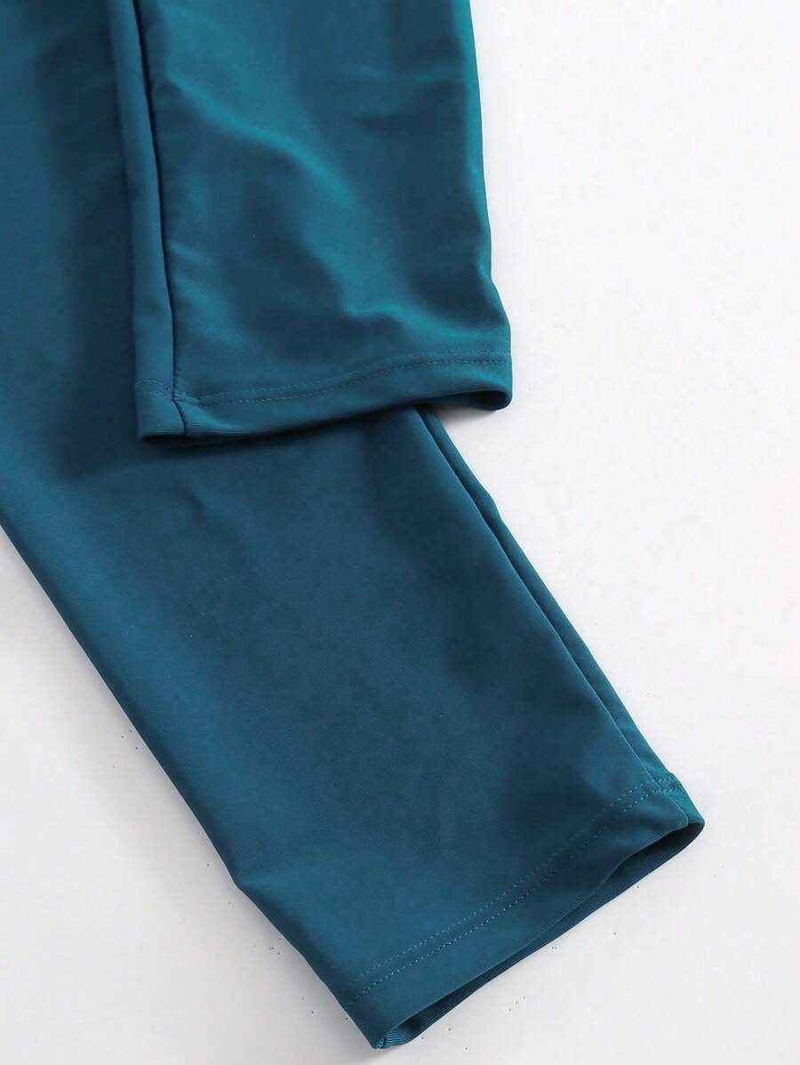  | SHEIN Swim Shayni Marble Print Zip Front Burkini With Beach Skirt Summer | Burkini | Shein | OneHub