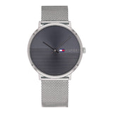 Tommy Hilfiger James Silver Mesh Bracelet Grey Dial Quartz Watch for Men - 1791465