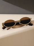  | SHEIN Trendy Oval Frame Fashion Glasses Fit For Outdoor, Vacation Vintage Shades Beach Accessories | Sunglasses | Shein | OneHub