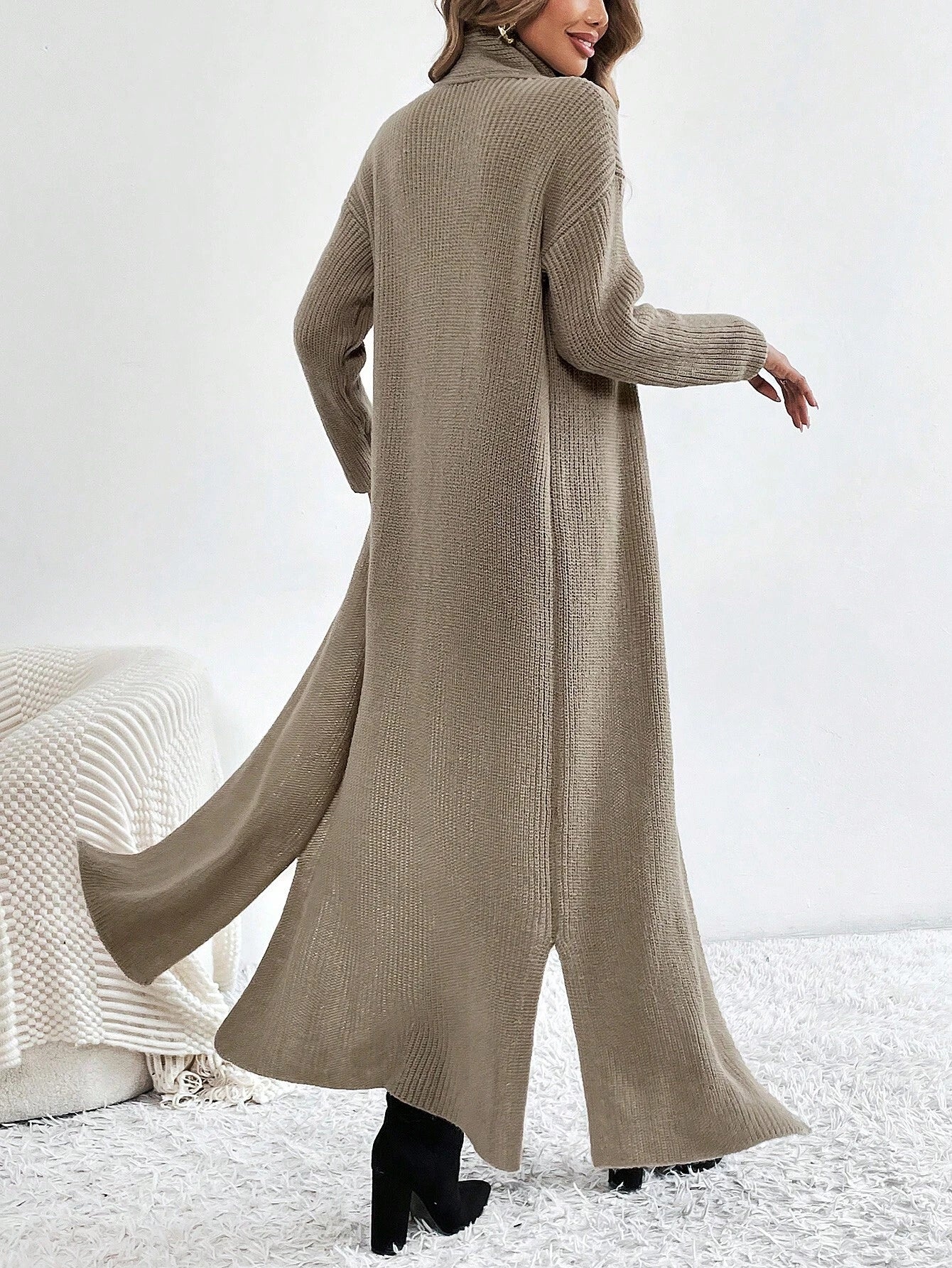  | SHEIN Turtleneck Slit Dress, Long Sleeve Casual Party Club Dress, Elegant & Unique Design | Dress | Shein | OneHub