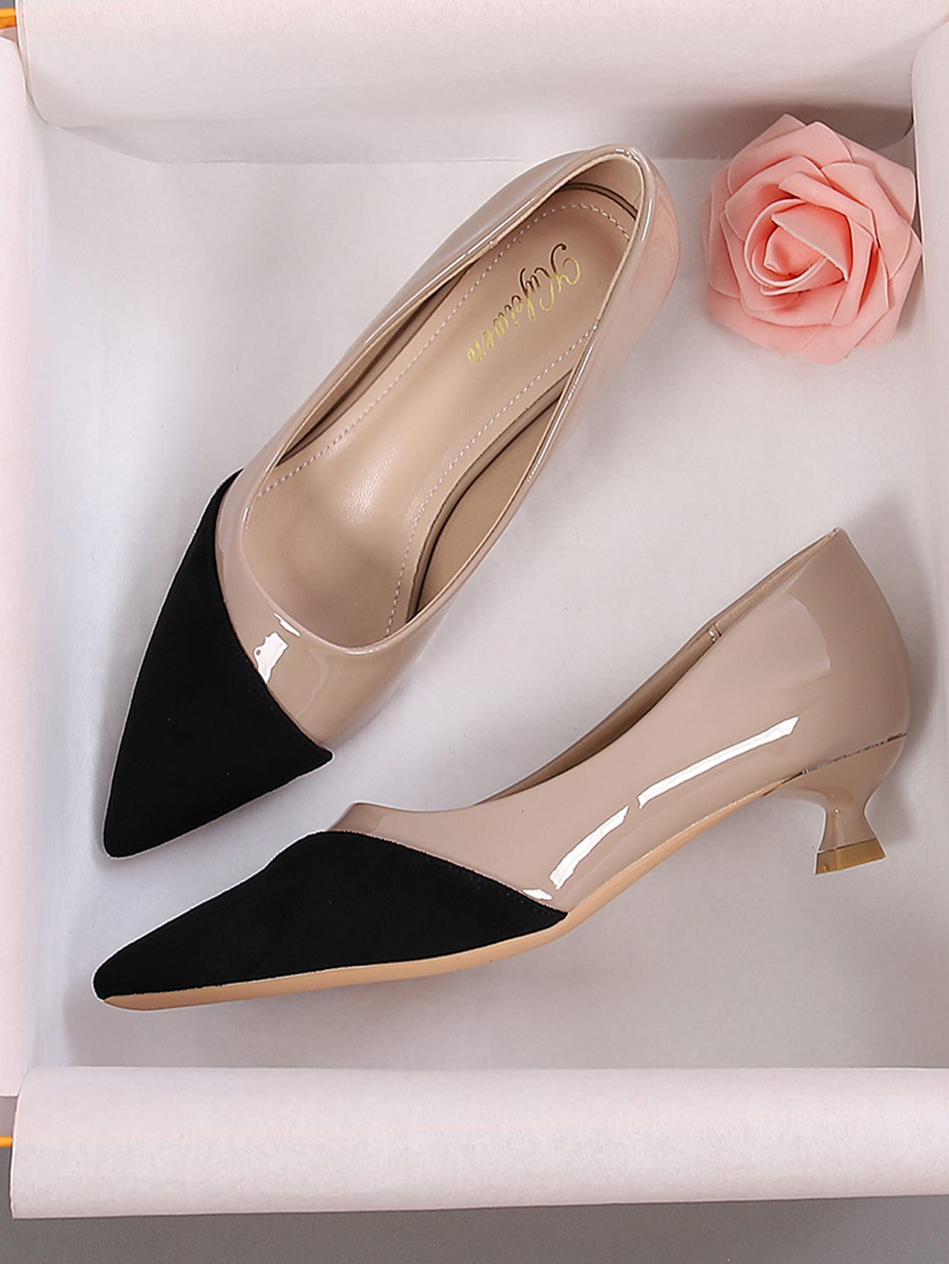 SHEIN Two Tone Point Toe Heeled Court Pumps, Multicolor Elegant Color | Sandal SHEIN Two Tone Point Toe Heeled Court Pumps, Multicolor Elegant Color | Sandal