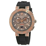 Versace V-Extreme Black Silicone Strap Brown Dial Chronograph Quartz Watch for Men - VCN030017