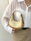  | SHEIN Waterproof,Lightweight,Business Casual Metallic Crocodile Embossed Hobo Bag | Bags | Shein | OneHub
