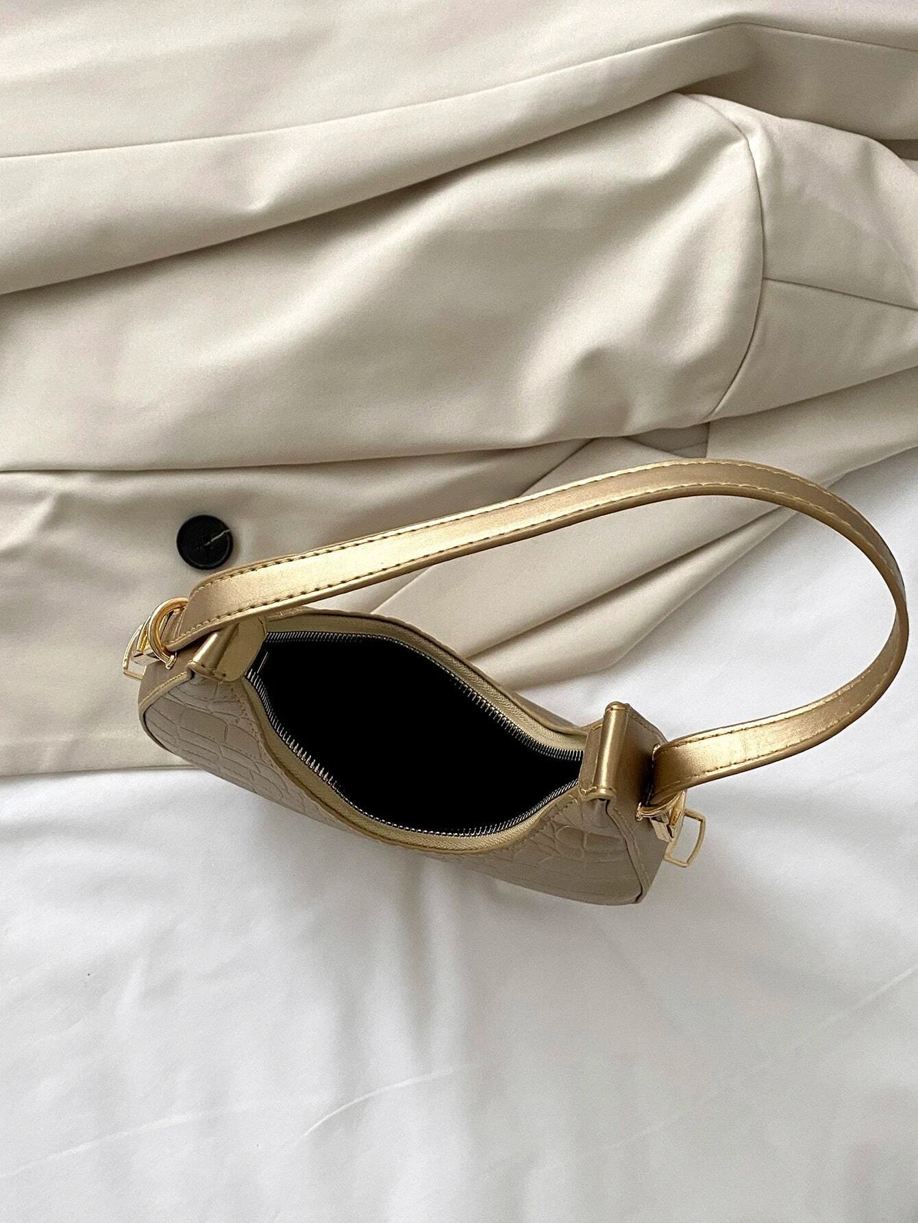  | SHEIN Waterproof,Lightweight,Business Casual Metallic Crocodile Embossed Hobo Bag | Bags | Shein | OneHub