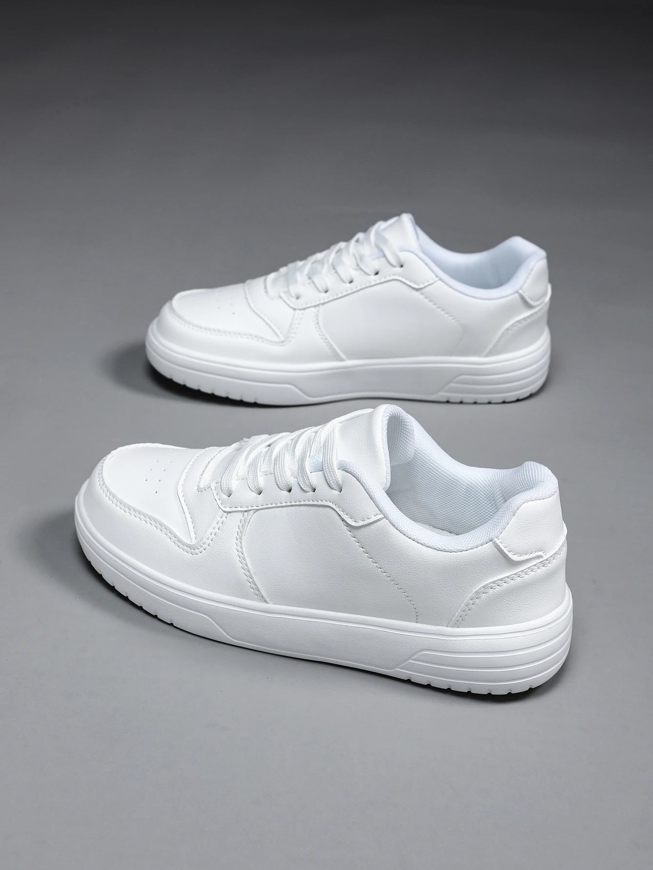 SHEIN Women Minimalist Lace-up Front Skate Shoes, Sporty Sneakers