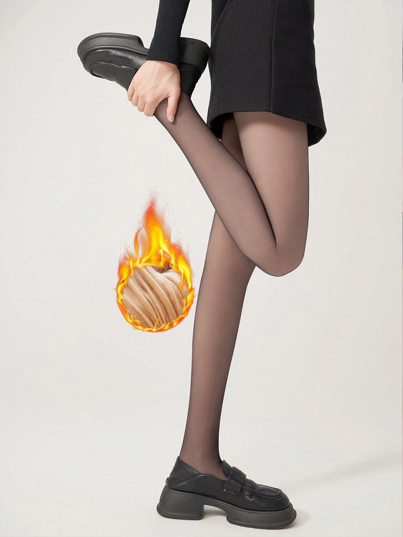 SHEIN Women's 220g Sexy Pantyhose Nylon Tights,Thermal Lined Tights,Leggings,Warm Tights, Sexy Slim Fit Leggings,Black Tights,Tights For Girls