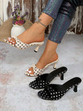 SHEIN Women's Beige High Heel Sandals, Open Toe Design, Versatile Minimalist Style, Suitable For Summer