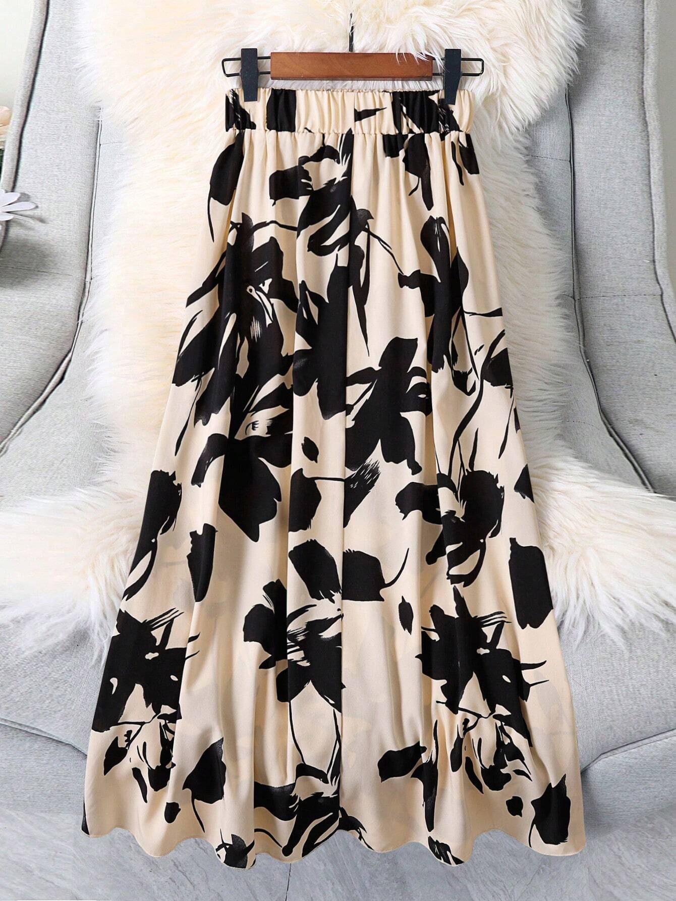 SHEIN Women's Casual Floral Print Maxi Skirt, Summer