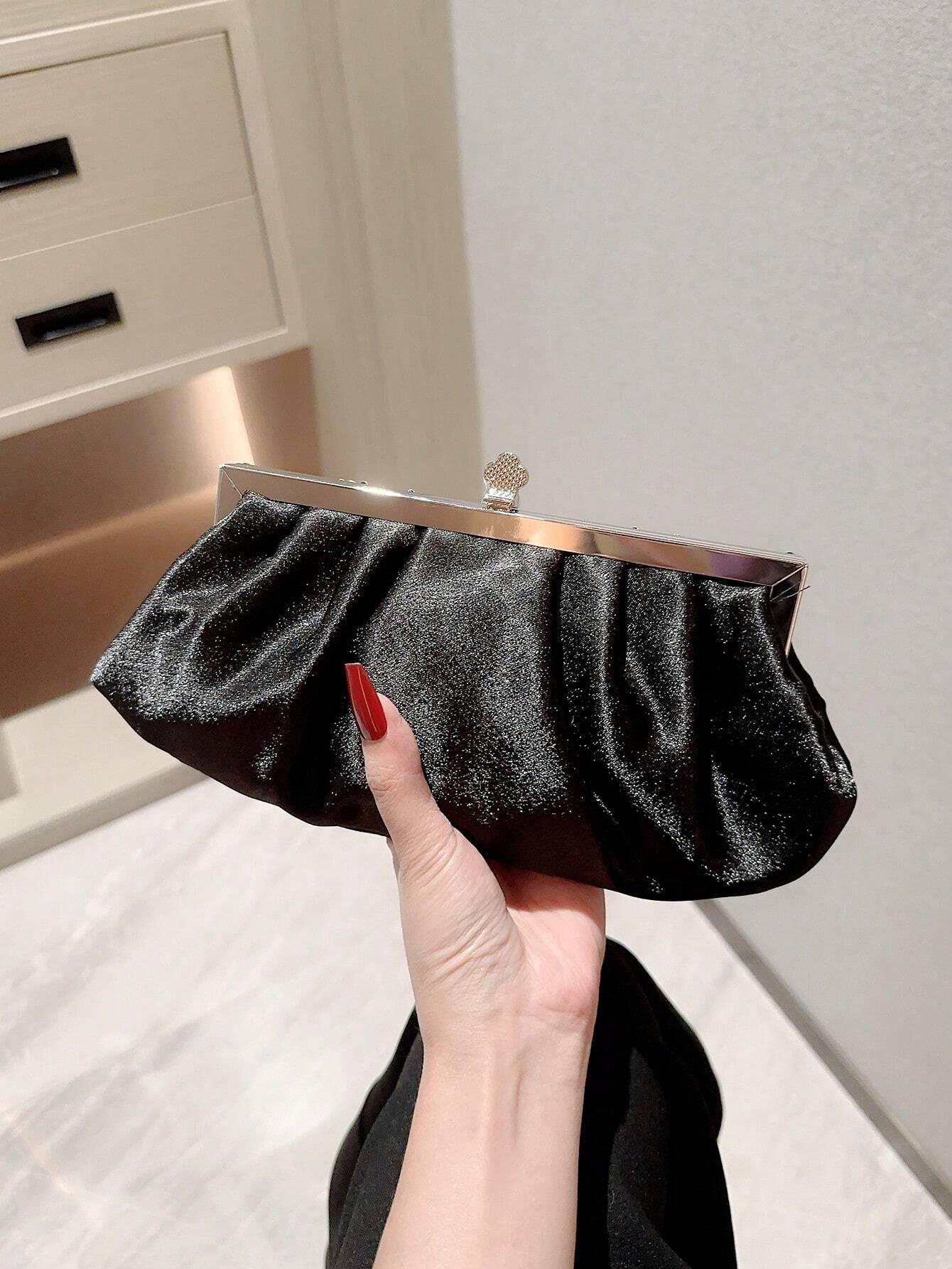  | SHEIN Women's Delicate Satin Evening Bag With Rhinestone Decoration, Clutch Bag, Party Bag, Prom Bag, Chain Handbag | Bags | Shein | OneHub