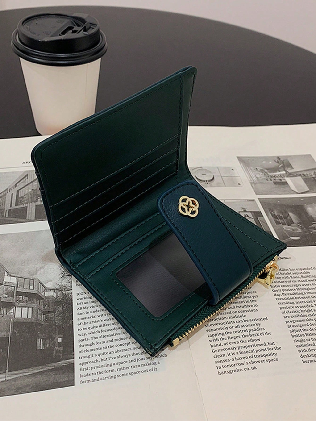  | SHEIN Women's Geometric Casual Metal Detail Bifold Short Wallet | Wallet | Shein | OneHub