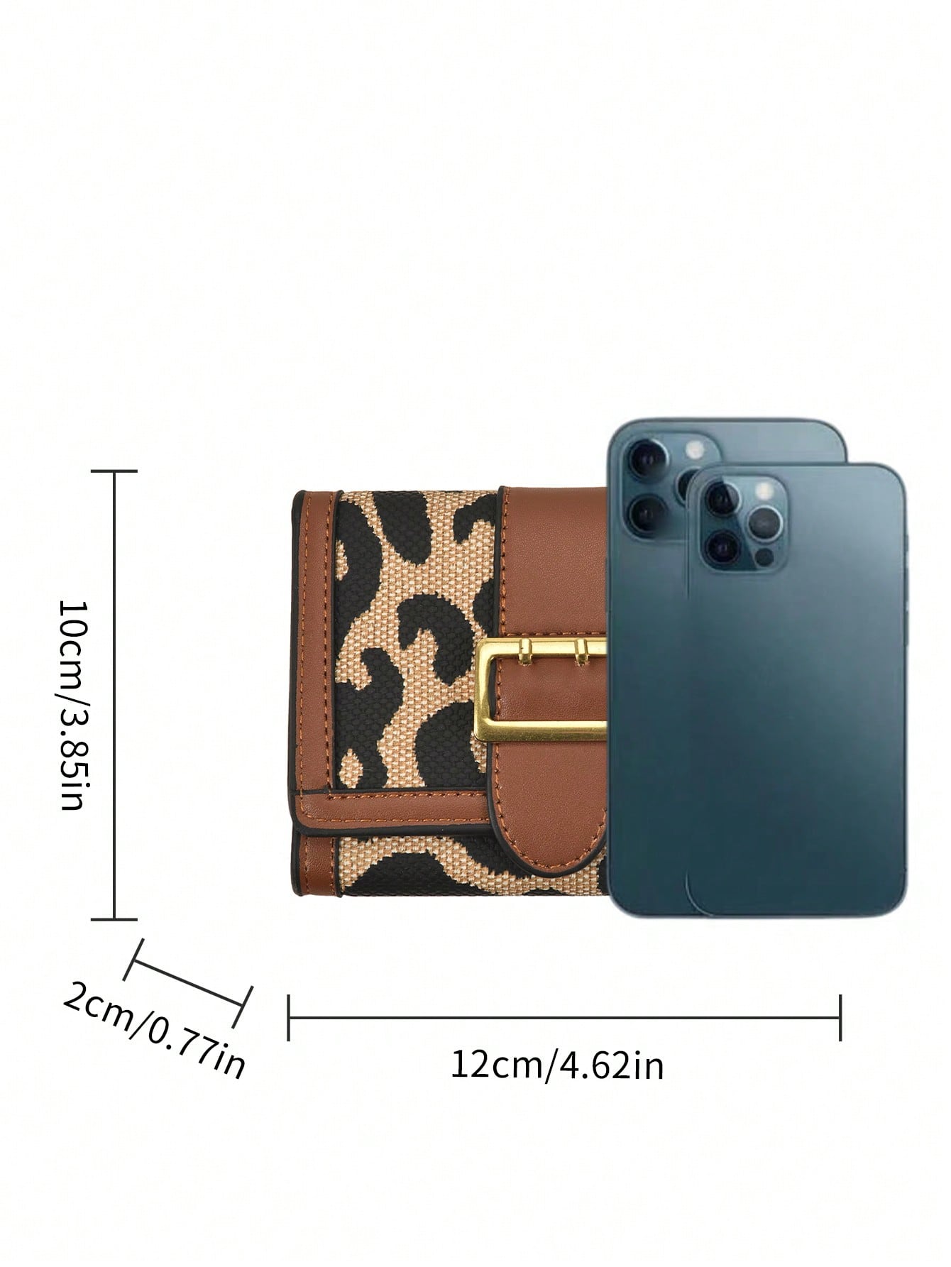  | SHEIN Women's Leopard Print Pu Leather Trifold Wallet Card Holder Coin Purse Vintage Buckle Hardware Portable Short Wallet | Wallet | Shein | OneHub