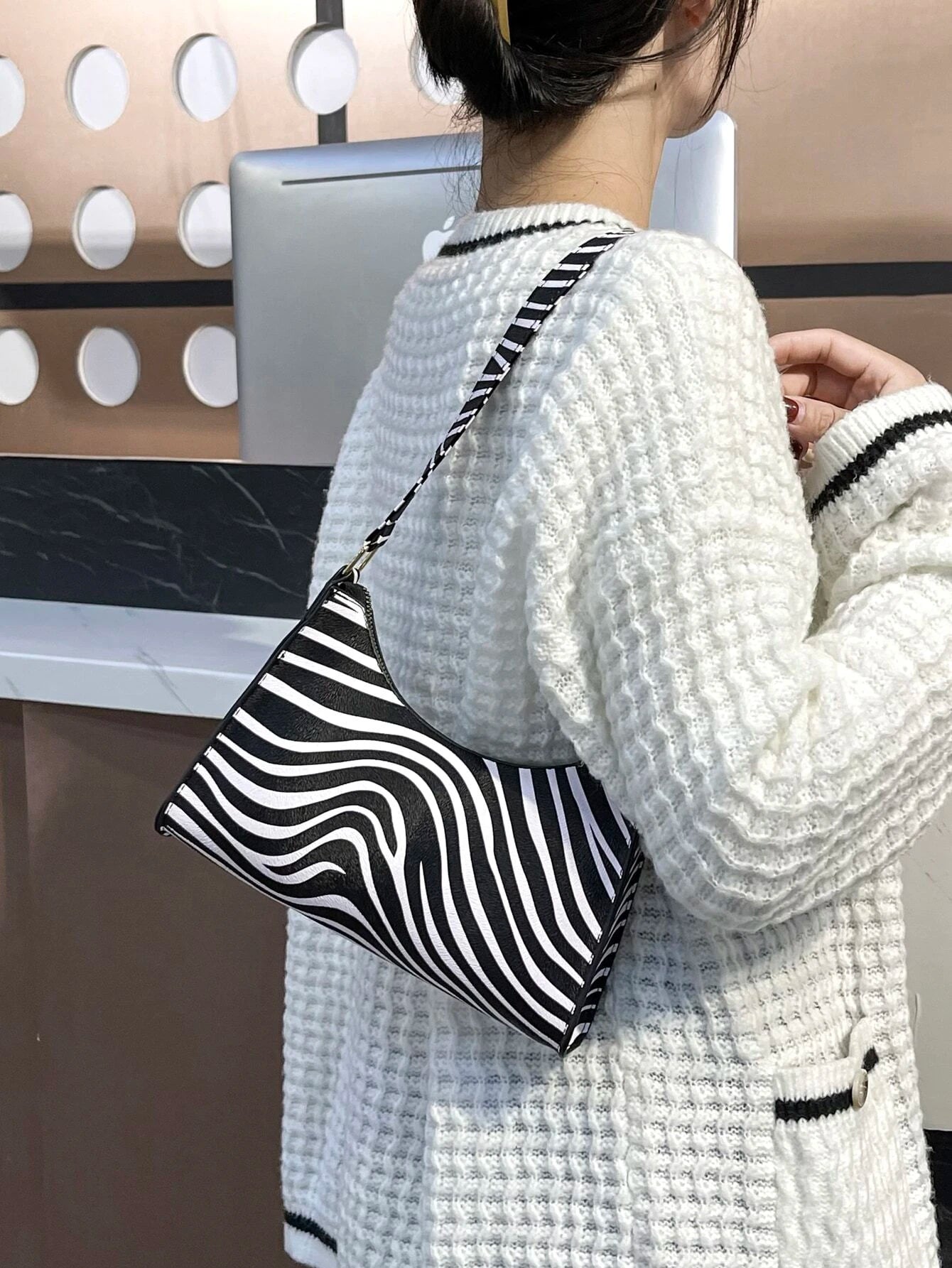  | SHEIN Women's Zebra Print Tote Shoulder Bag | Bags | Shein | OneHub