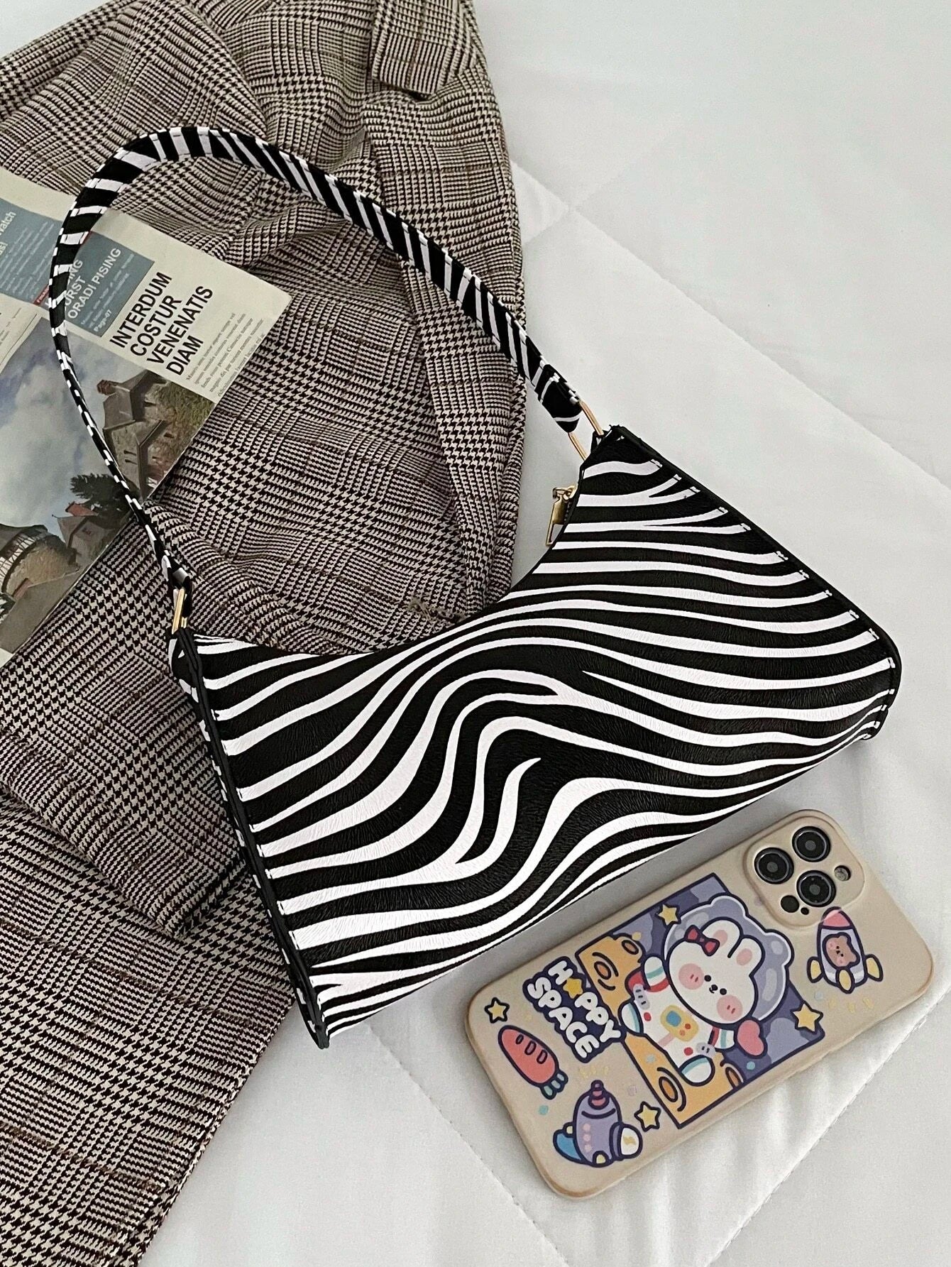  | SHEIN Women's Zebra Print Tote Shoulder Bag | Bags | Shein | OneHub