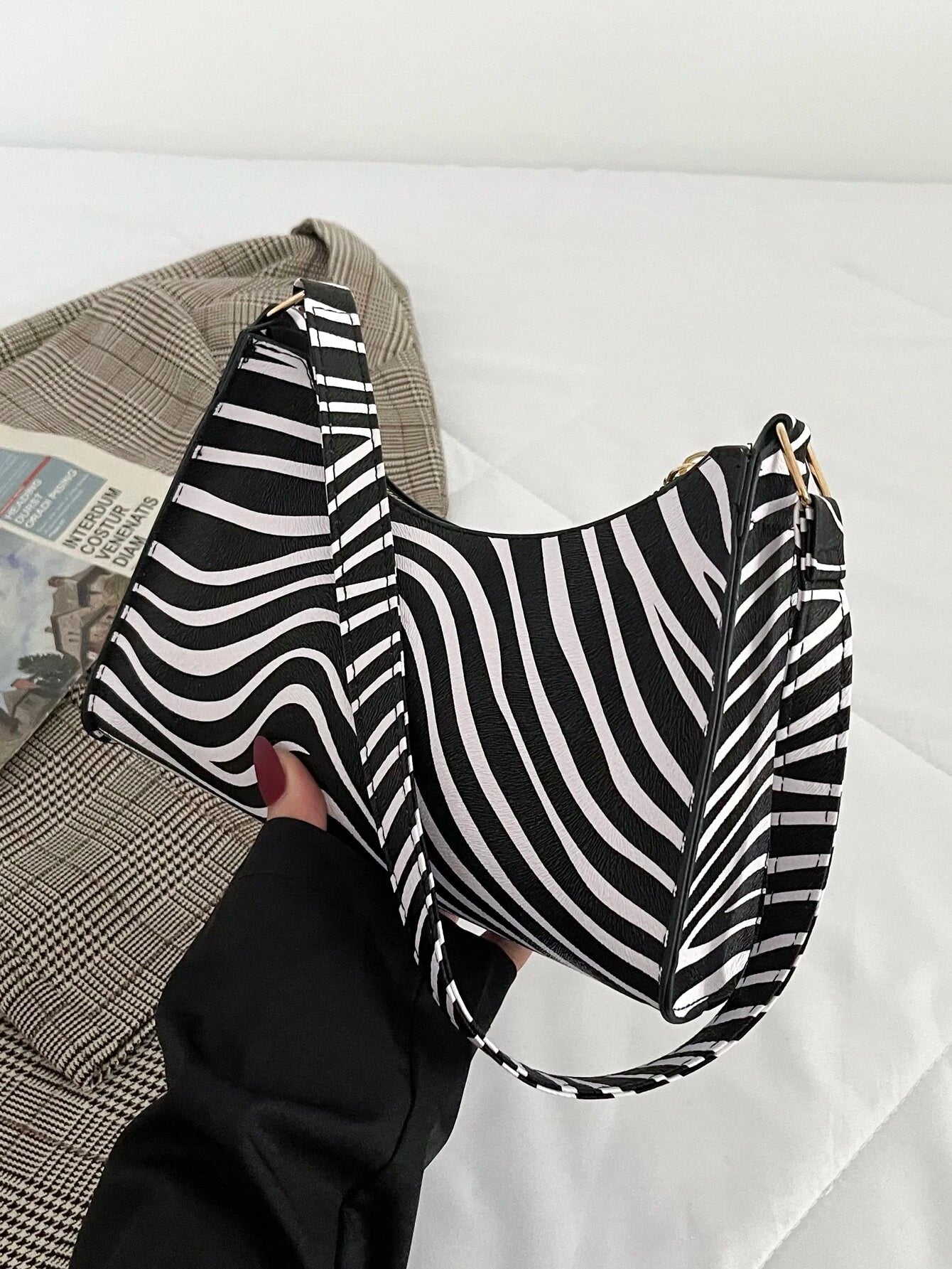  | SHEIN Women's Zebra Print Tote Shoulder Bag | Bags | Shein | OneHub