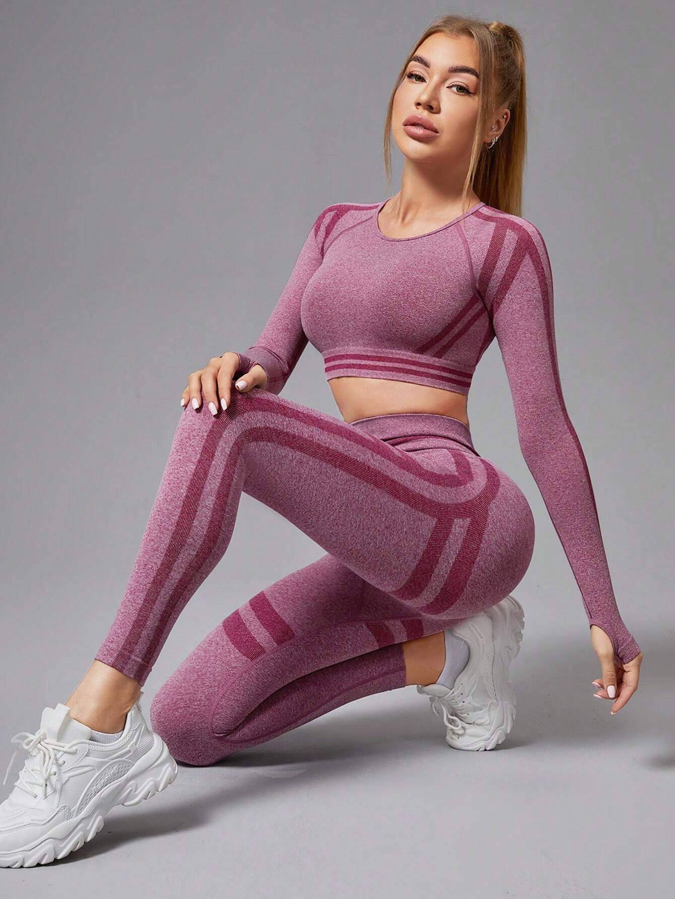  | SHEIN Yoga Basic Women's Color-block Breathable Comfortable Sports Suit | Leggings | Shein | OneHub