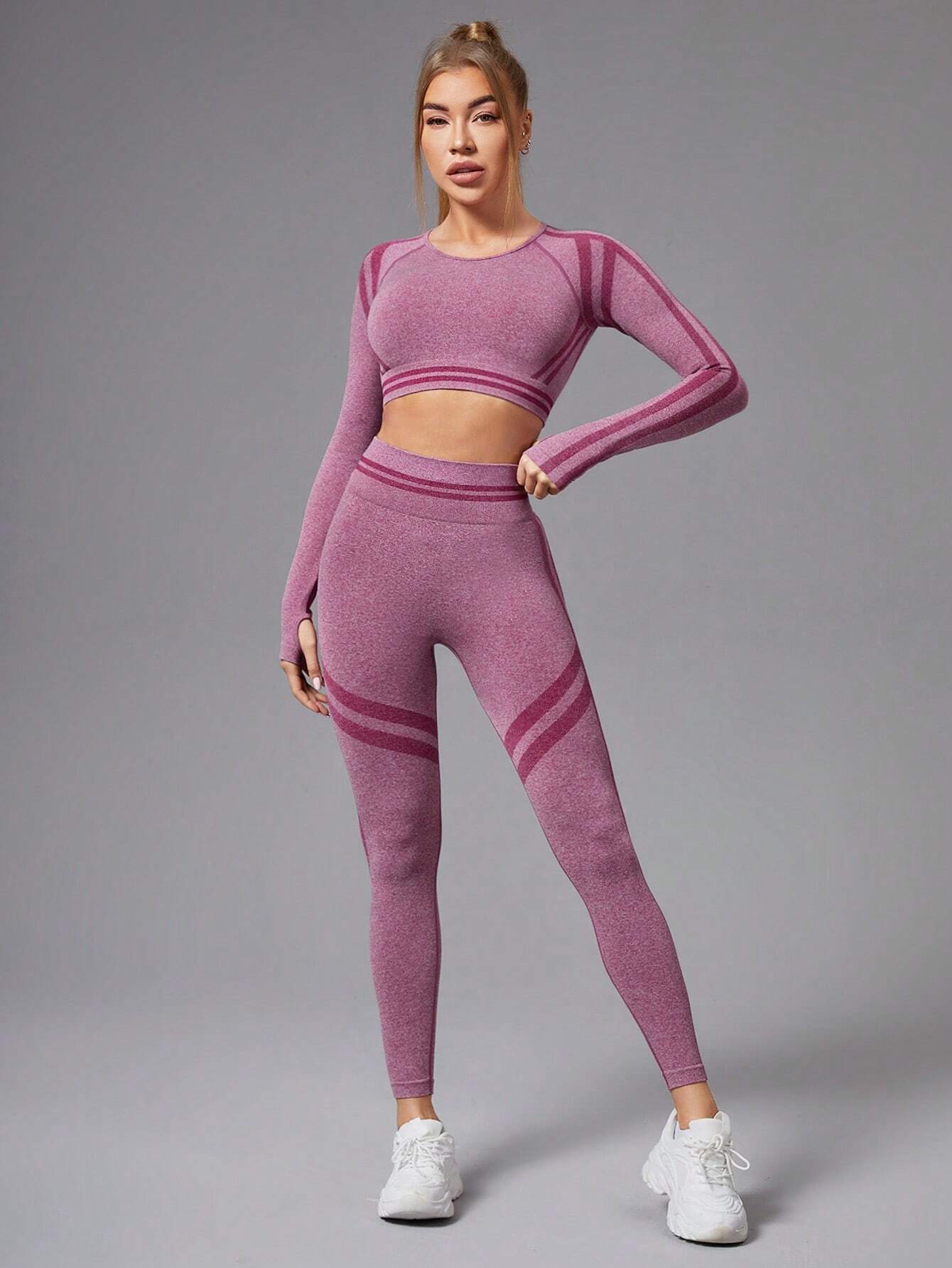  | SHEIN Yoga Basic Women's Color-block Breathable Comfortable Sports Suit | Leggings | Shein | OneHub