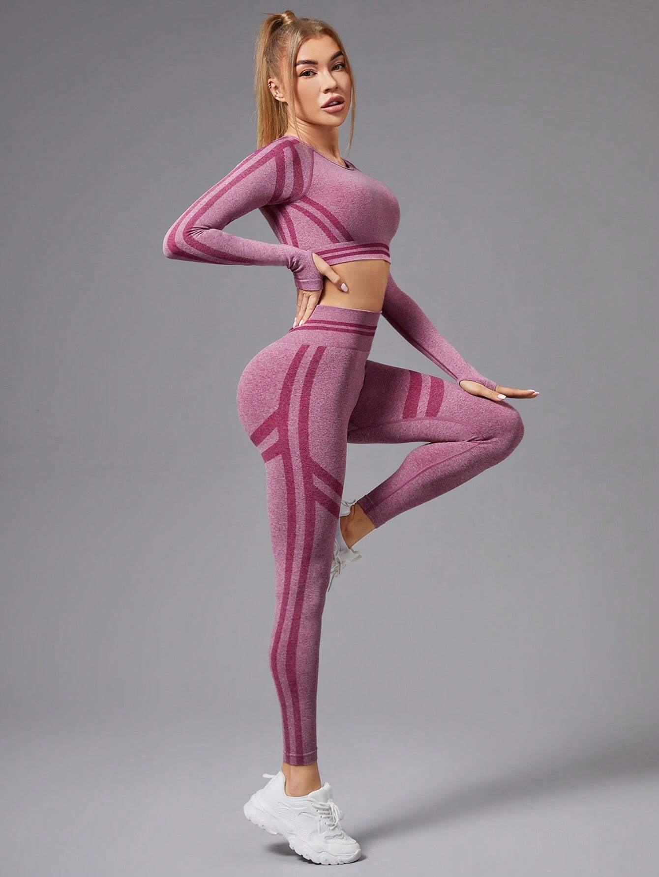  | SHEIN Yoga Basic Women's Color-block Breathable Comfortable Sports Suit | Leggings | Shein | OneHub