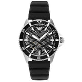 Emporio Armani Diver Black Silicone Strap Multicolor Dial Automatic Watch for Men - AR60062