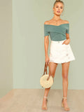  | SHEIN Unity Ribbed Off-the-Shoulder Crisscross Top | Top | Shein | OneHub
